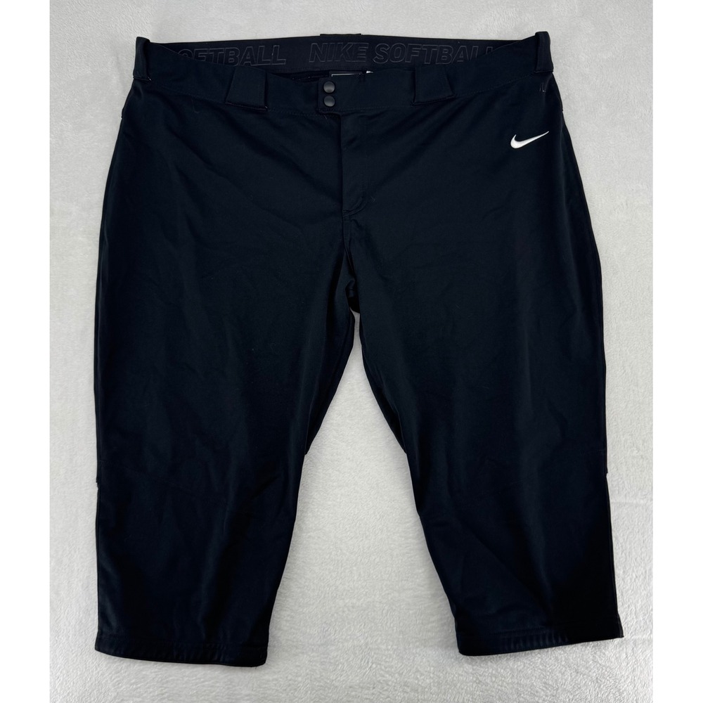 Nike Team Engineered Softball Pants Womens 3XL Black Cropped Knicker Athletic